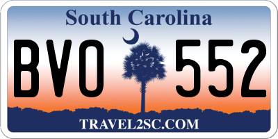 SC license plate BVO552