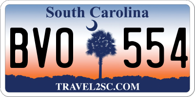 SC license plate BVO554