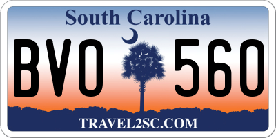 SC license plate BVO560