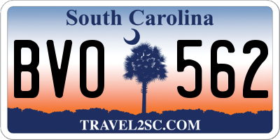 SC license plate BVO562