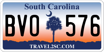 SC license plate BVO576