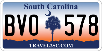 SC license plate BVO578