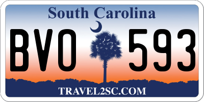 SC license plate BVO593