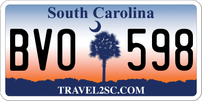 SC license plate BVO598
