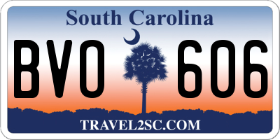 SC license plate BVO606