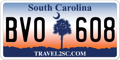 SC license plate BVO608