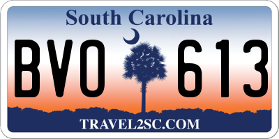 SC license plate BVO613