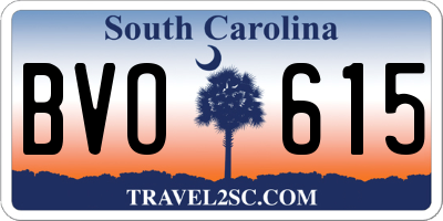 SC license plate BVO615