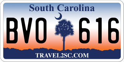 SC license plate BVO616