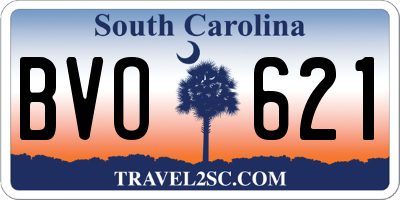 SC license plate BVO621