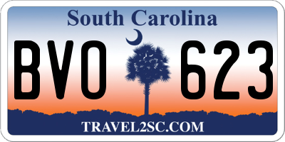 SC license plate BVO623