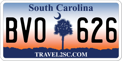 SC license plate BVO626