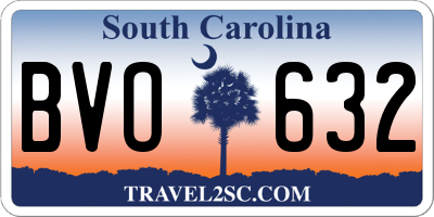 SC license plate BVO632