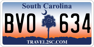 SC license plate BVO634