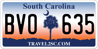 SC license plate BVO635