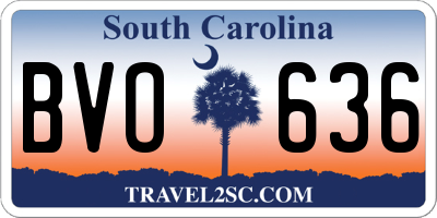 SC license plate BVO636