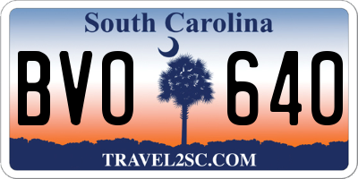 SC license plate BVO640