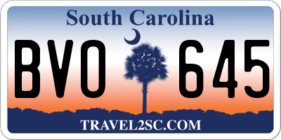 SC license plate BVO645