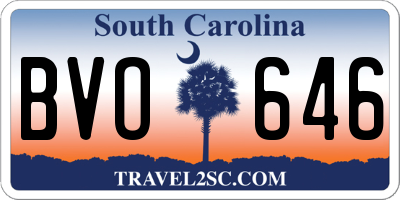 SC license plate BVO646