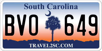 SC license plate BVO649