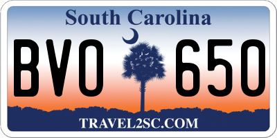 SC license plate BVO650