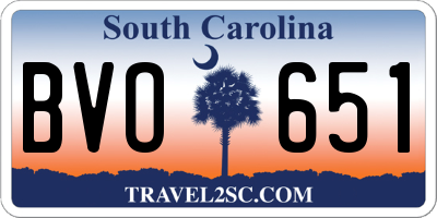 SC license plate BVO651