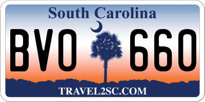 SC license plate BVO660