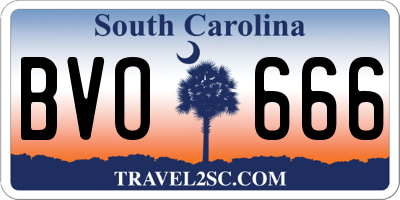 SC license plate BVO666