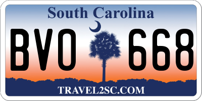 SC license plate BVO668