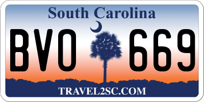 SC license plate BVO669