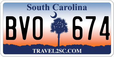 SC license plate BVO674