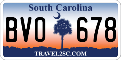 SC license plate BVO678