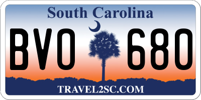 SC license plate BVO680