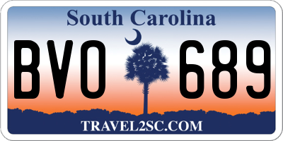 SC license plate BVO689