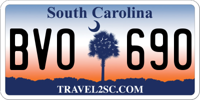 SC license plate BVO690