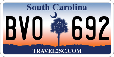 SC license plate BVO692