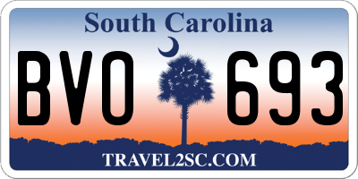 SC license plate BVO693