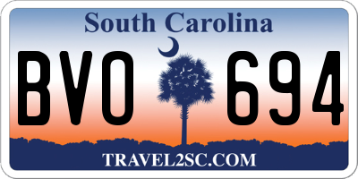 SC license plate BVO694
