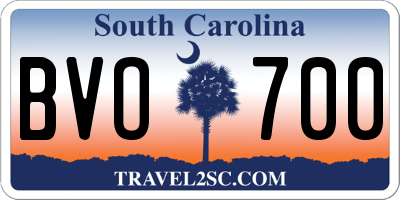 SC license plate BVO700