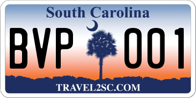 SC license plate BVP001