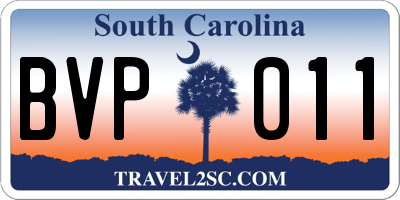 SC license plate BVP011