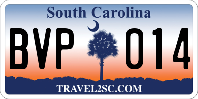 SC license plate BVP014