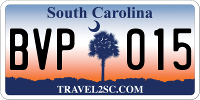 SC license plate BVP015