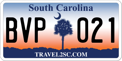 SC license plate BVP021