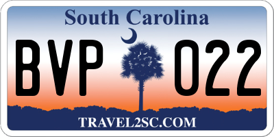 SC license plate BVP022