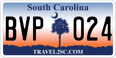 SC license plate BVP024