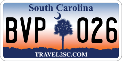 SC license plate BVP026