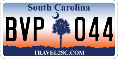 SC license plate BVP044