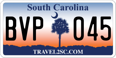 SC license plate BVP045