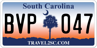 SC license plate BVP047